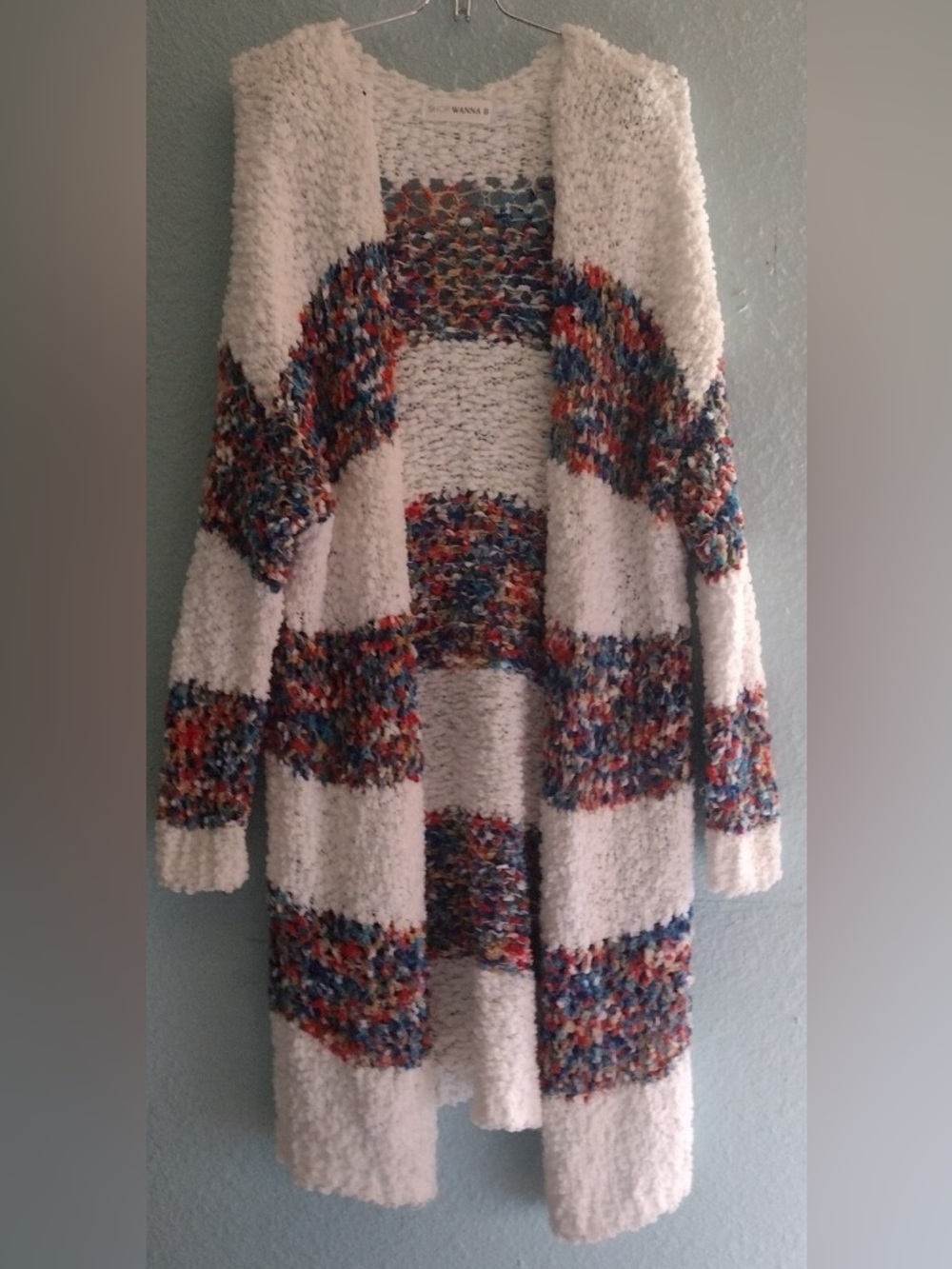Kori Popcorn Knit Cardigan with Multicolor Accents - Picture 2 of 3